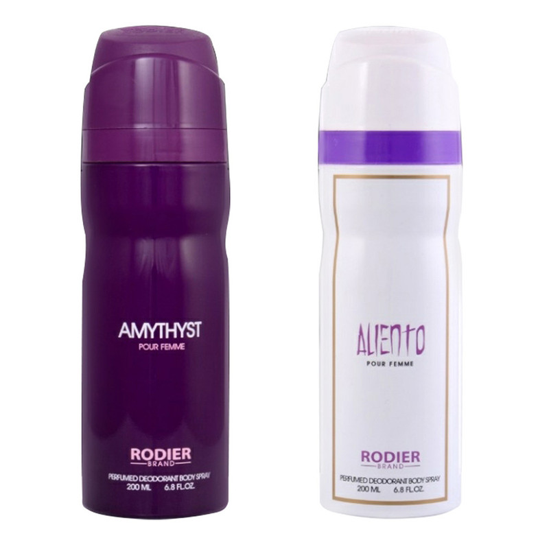 اسپری بدن زنانه رودیر مدل AA حجم 200 میلی لیتر مجموعه 2 عددی