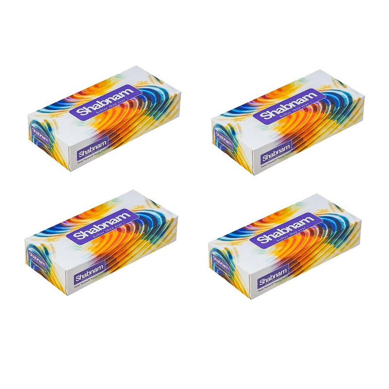 دستمال کاغذی 50 برگ شبنم مدل موج مجموعه 4 عددی