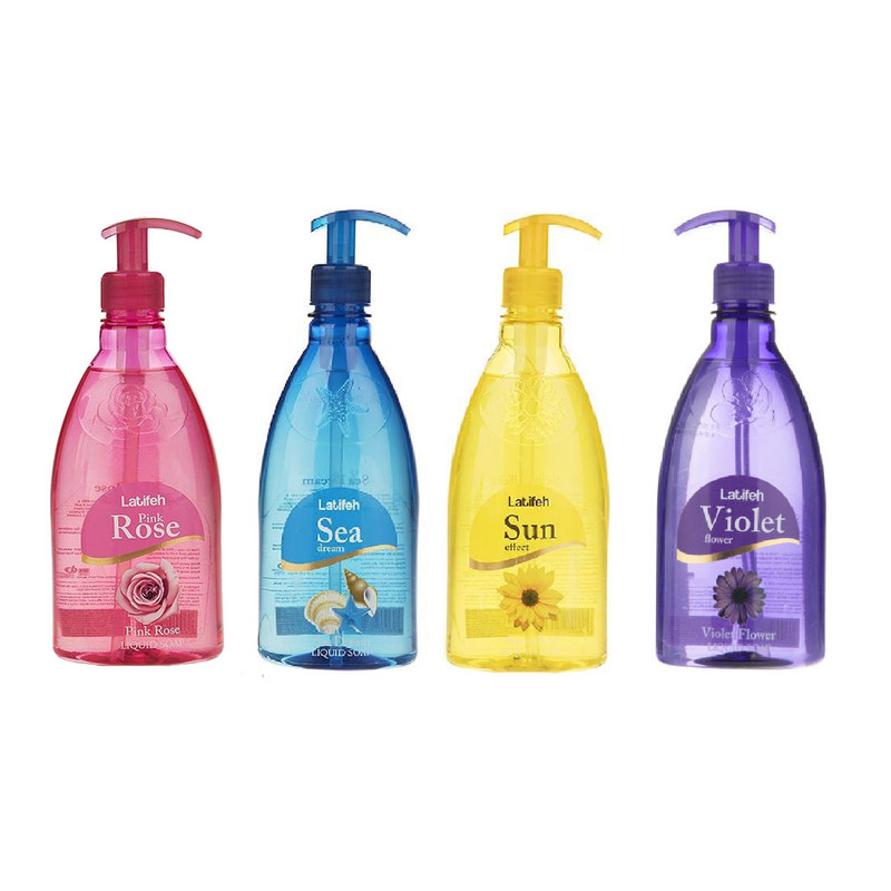 مایع دستشویی لطیفه مدل رنگین کمان حجم 400 میلی لیتر بسته 4 عددی