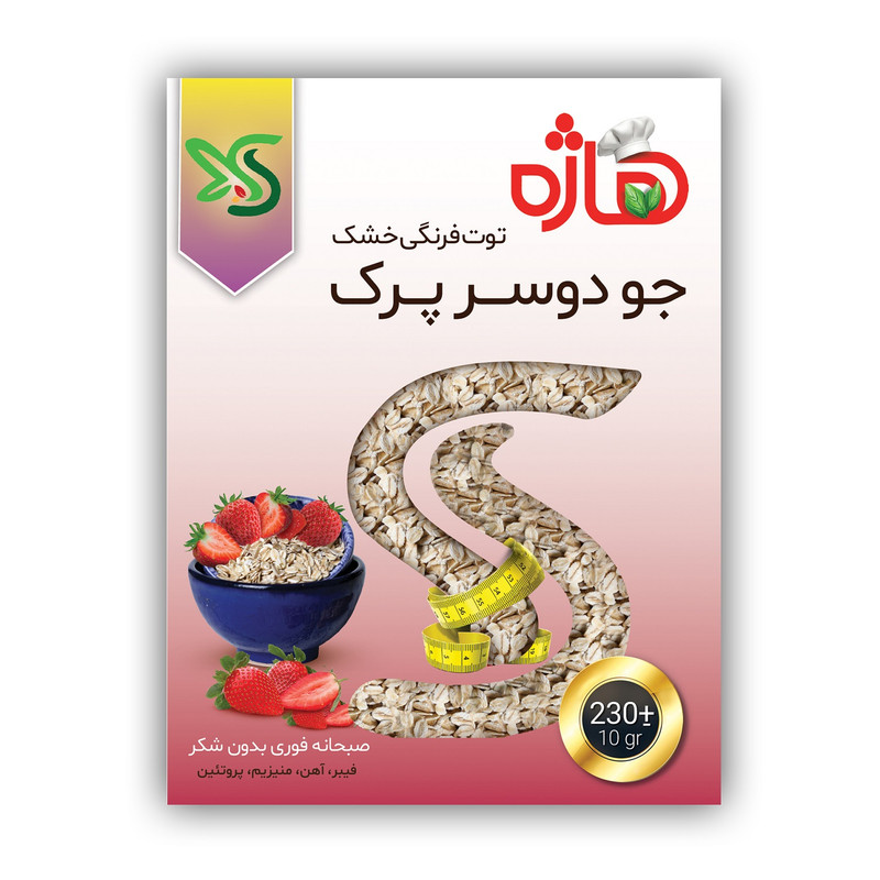 جو دوسر پرک و توت فرنگی خشک هاژه - 230 گرم