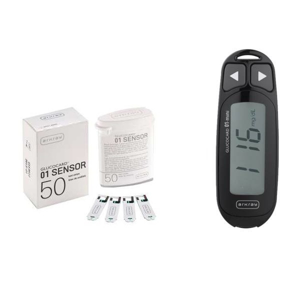 خرید و قیمت دستگاه تست قند خون آرکری مدل Glucocard 01 Mini به همراه نوار تست بسته 50 عددی