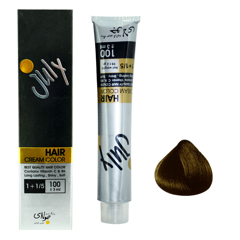 رنگ مو جولای شماره 5.5 حجم 100 میلی لیتر رنگ قهوه ای طلایی روشن