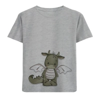 تی شرت آستین کوتاه پسرانه مدل بچه دایناسور D414