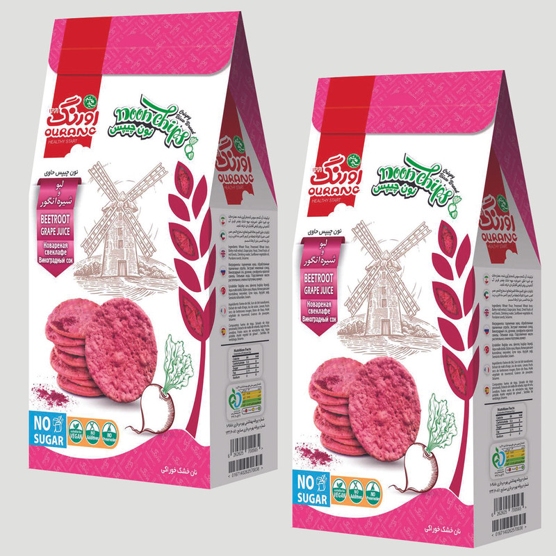 بیسکویت رژیمی بدون شکر با لبو و شیره انگور اورنگ - 200 گرم بسته 2 عددی