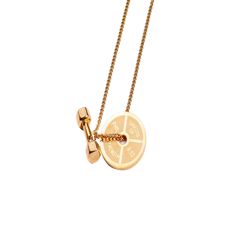 گردنبند طرح دمبل و وزنه