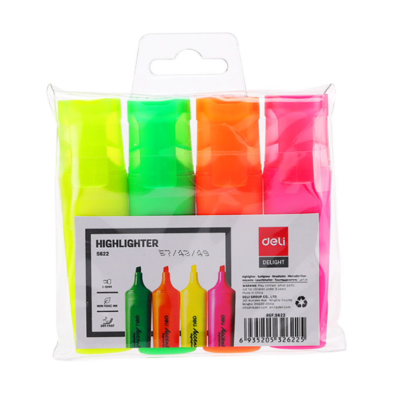 ماژیک علامت گذار دلی مدل Accent بسته 4 عددی