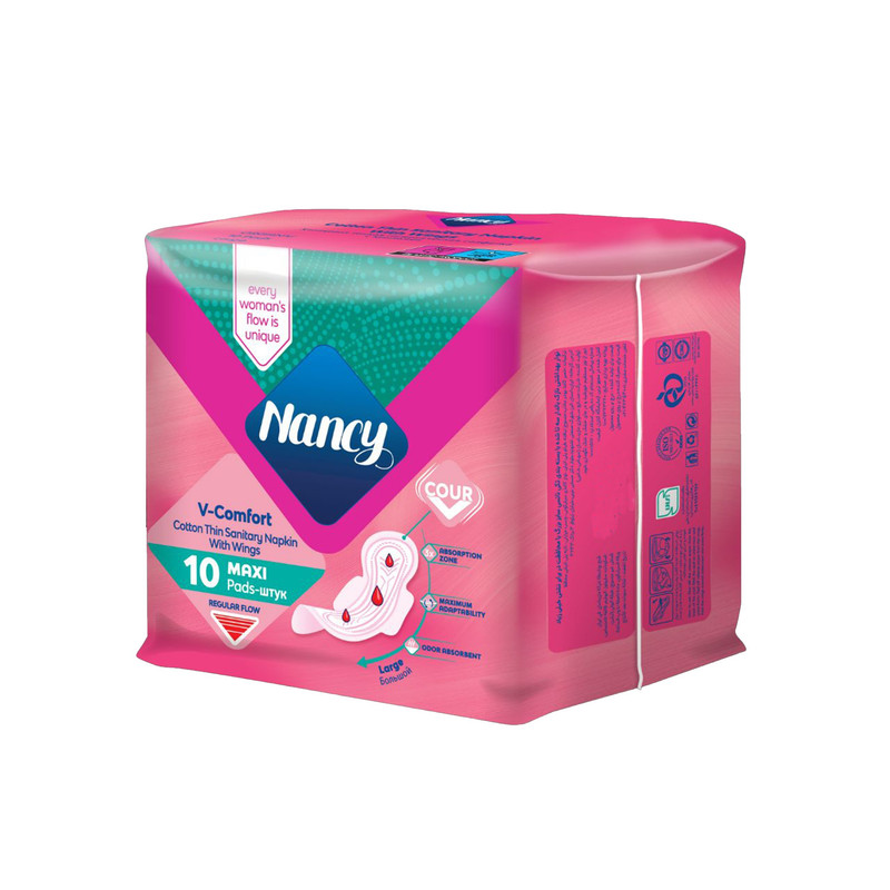 نوار بهداشتی نانسی مدل وی کامفورت بسته 10 عددی