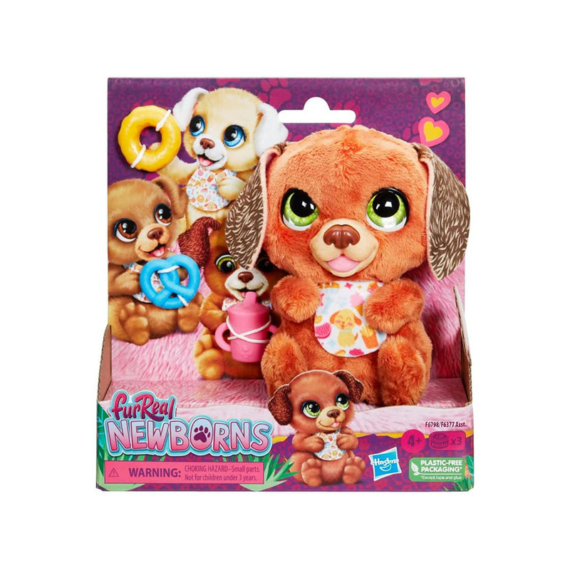 عروسک هاسبرو مدل سگ رباتیک Newborns ارتفاع 19 سانتی متر