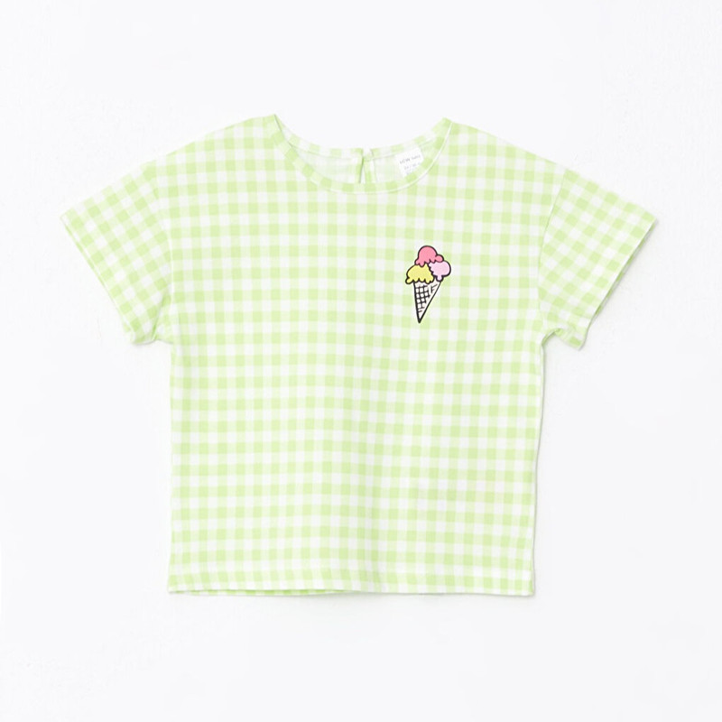 خرید و قیمت تی شرت آستین کوتاه دخترانه ال سی وایکیکی مدل Dkk-ice01