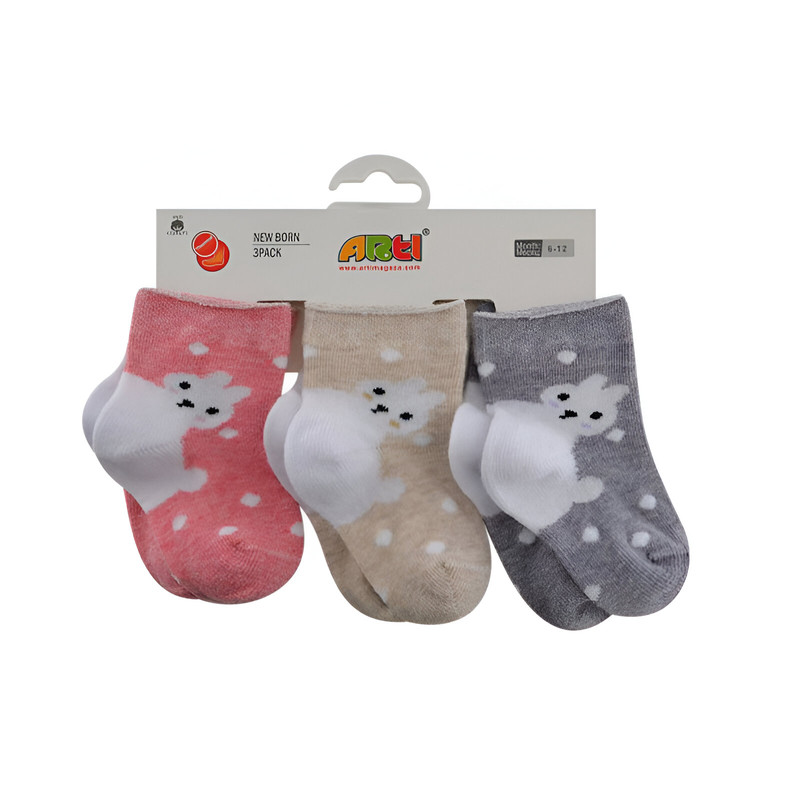 جوراب نوزادی آرتی مدل 400215 بسته ۳ عددی