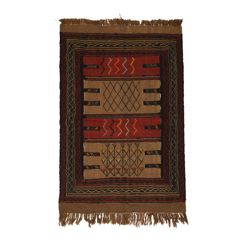 خرید و قیمت گلیم دستبافت دو متری مدل سفره کردی کد 40204103