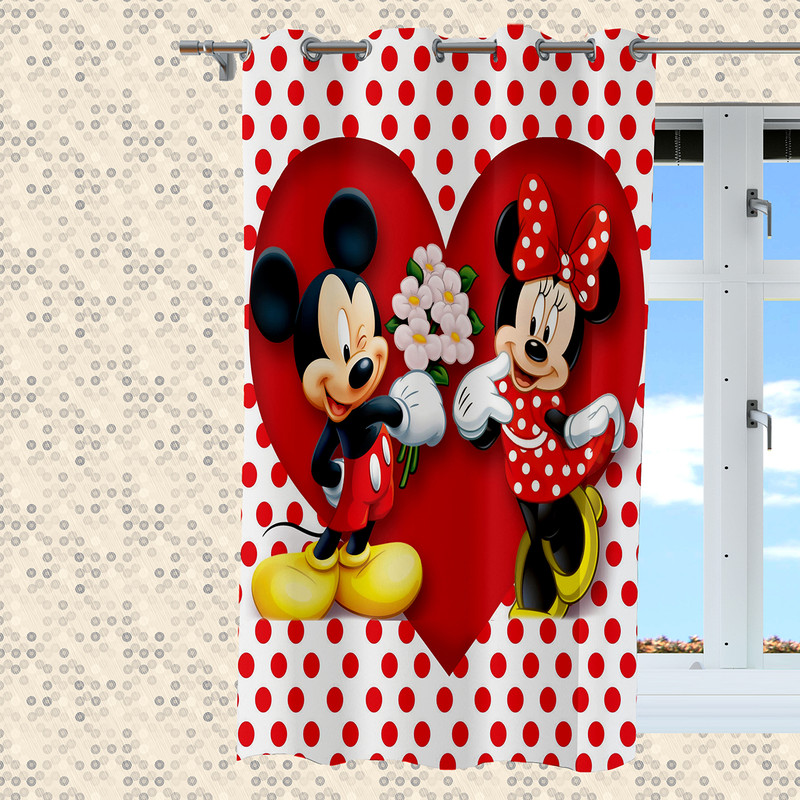 پرده هزاردستان طرح میکی موس مدل par1008 سایز 200x150 سانتی متر