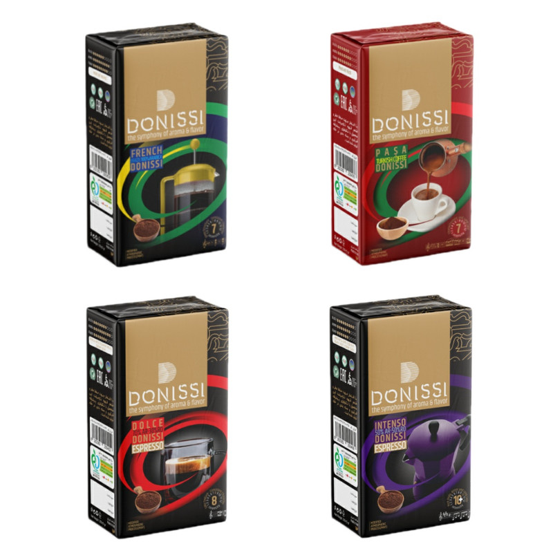 پودر قهوه دونیسی متنوع -250 گرم مجموعه 4 عددی