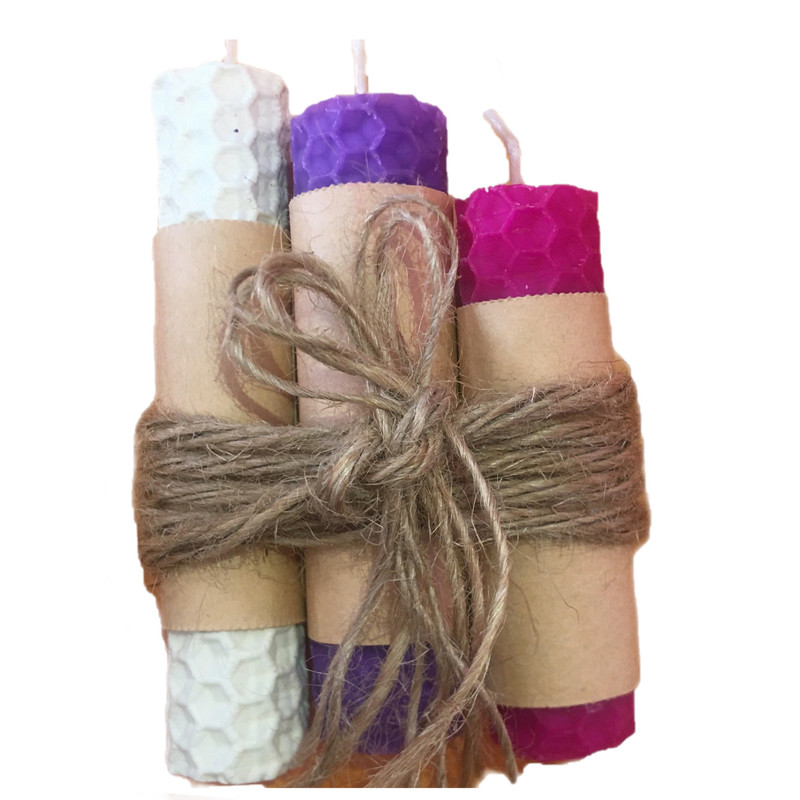 شمع بیزوکس مدل موم عسلی مجموعه سه عددی