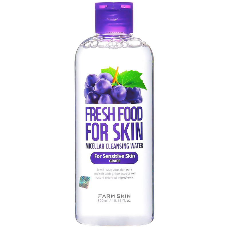 محلول پاک کننده آرایش صورت فارم اسکین مدل انگور حجم 300 میلی لیتر