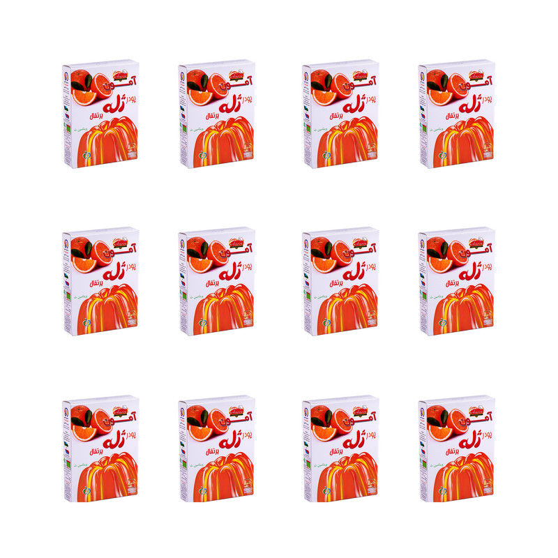 پودر ژله پرتقال آمون - 100 گرم بسته 12 عددی