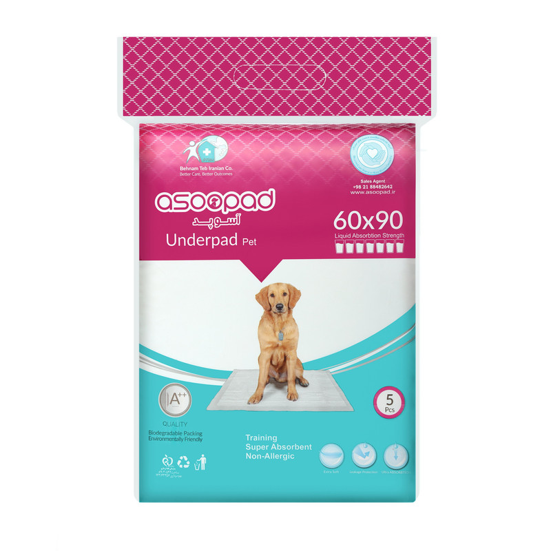 خرید و قیمت زیرانداز بهداشتی حیوانات آسوپد مدل 90 بسته 5 عددی