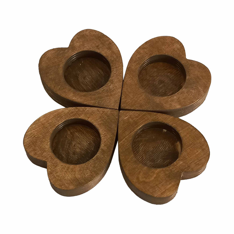 خرید و قیمت جاشمعی چوبی گوراب چوب مدل AL4004 بسته 4 عددی