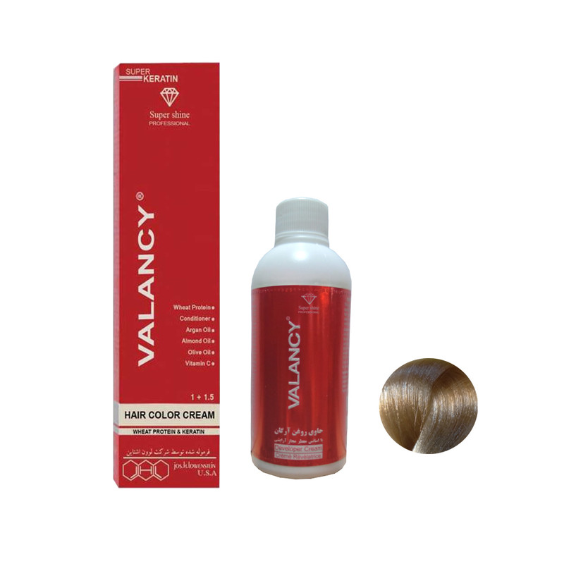 کیت رنگ مو والانسی شماره CP حجم 100 میلی لیتر رنگ شامپاینی