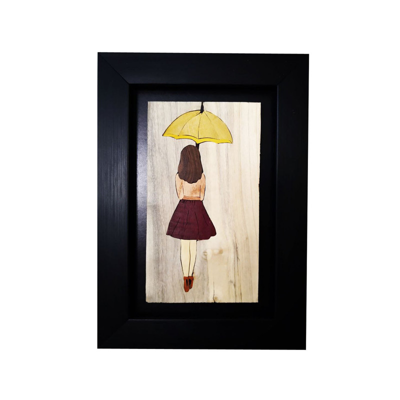 خرید و قیمت تابلو معرق کاری مدل دختر چتر دار