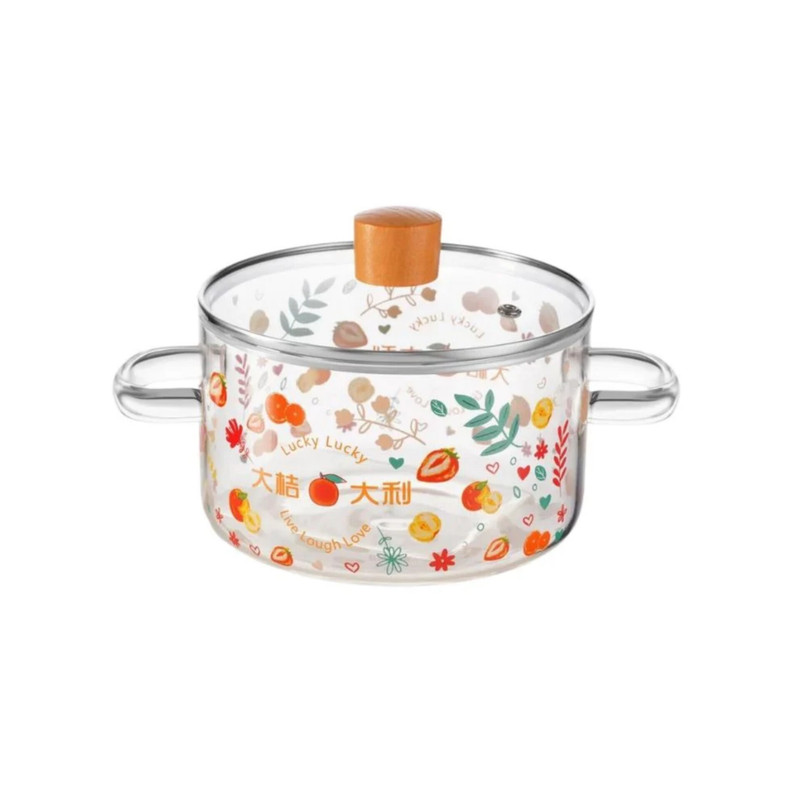 قابلمه مدل شیشه ای طرح میوه lucky lucky سایز 21