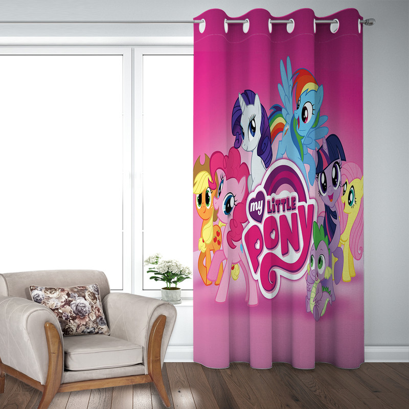 پرده هزاردستان طرح پونی مدل par806 سایز 300x150 سانتی متر