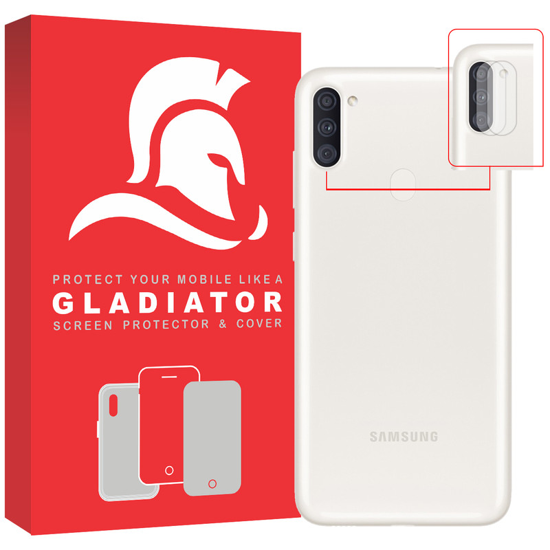 محافظ لنز دوربین گلادیاتور مدل GCS2000 مناسب برای گوشی موبایل سامسونگ Galaxy A11 بسته دو عددی