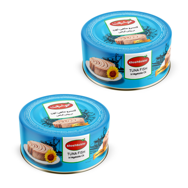 خرید و قیمت کنسرو ماهی تون در روغن گیاهی خوشبخت - 180 گرم بسته 2 عددی