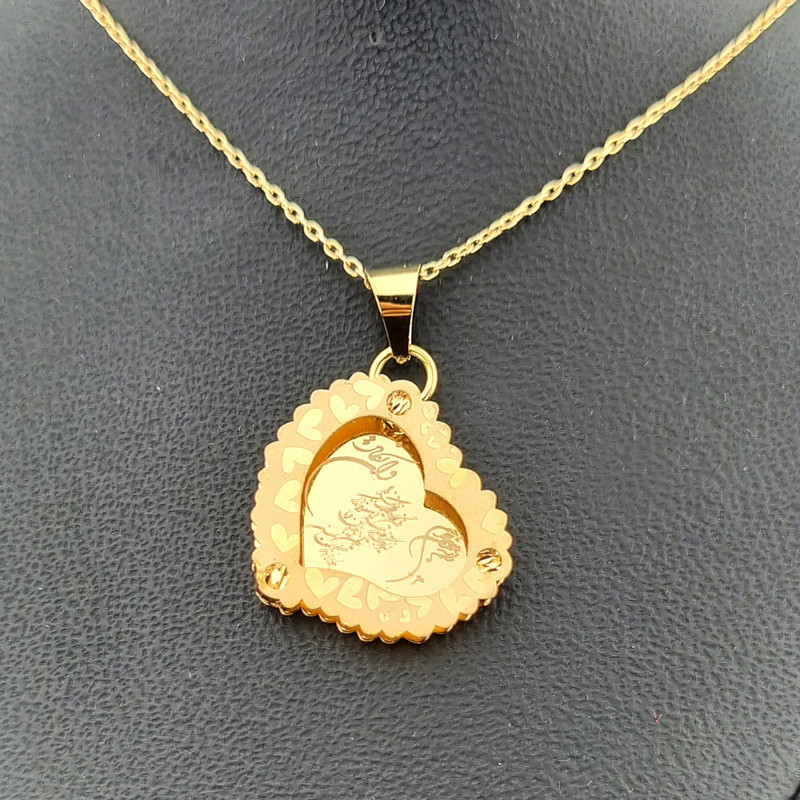 خرید و قیمت گردنبند طلا 18 عیار زنانه سین سان مدل وان یکاد طرح قلب SN101