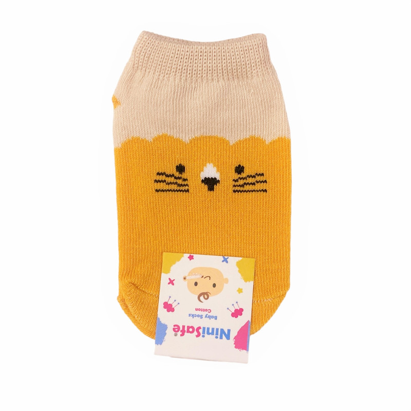 جوراب نوزادی مدل استوپ دار طرح شیر