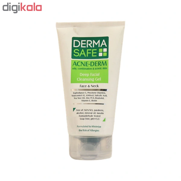 ژل شوینده صورت درماسیف سری Acne Derm مدل Deep Facial حجم ۱۵۰ میلی لیتر