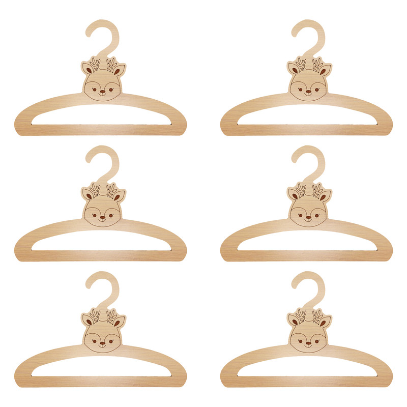 چوب لباسی نوزادی مدل گوزن کد C02 مجموعه 6 عددی