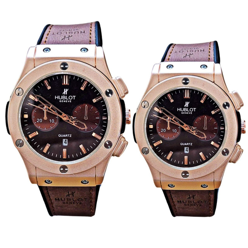 ست ساعت مچی عقربه ای زنانه و مردانه مدل تک موتور ساده