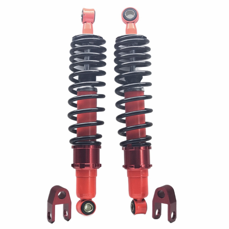 خرید و قیمت کمک فنر عقب موتور سیکلت فابریک مدل HKM043 C 125 ORANGE/BLACK به همراه اسپیسر کمک عقب مجموعه چهار عددی