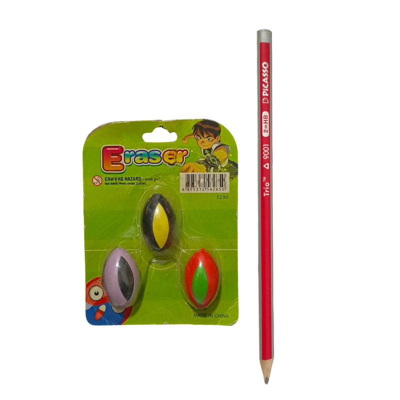 خرید و قیمت مداد مشکی پیکاسو مدل Trio به همراه پاک کن مجموعه 4 عددی