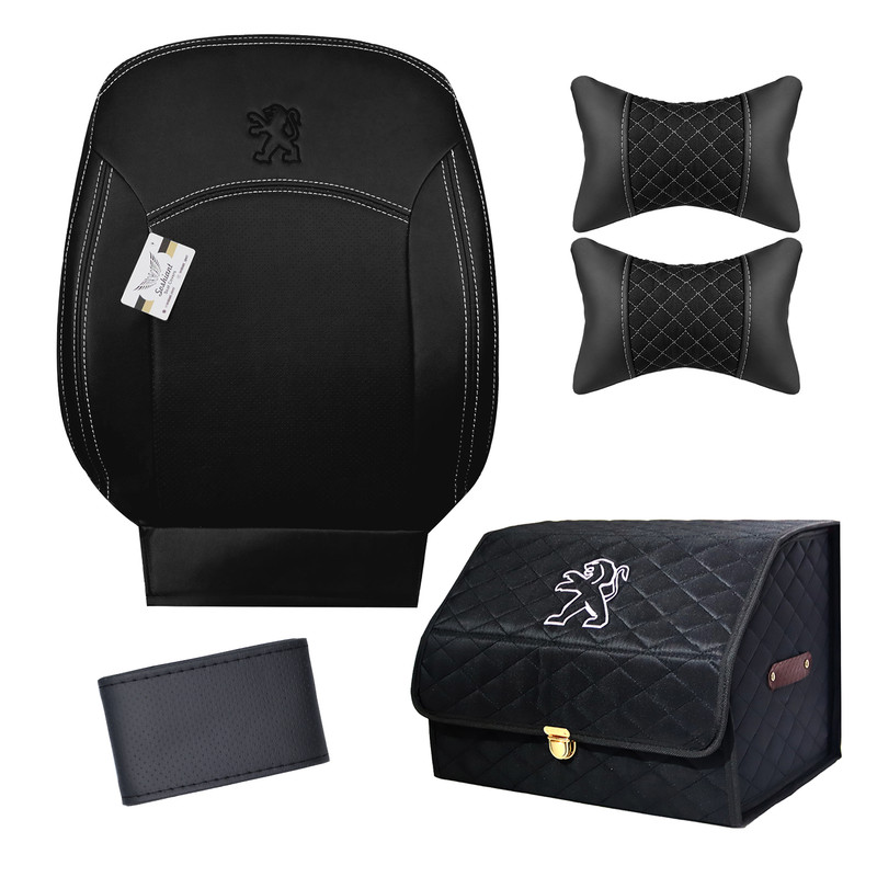 روکش صندلی خودرو سوشیانت مدل A_16 مناسب برای پژو 206همراه با پشت گردنی و جعبه نظم دهنده و دور فرمان