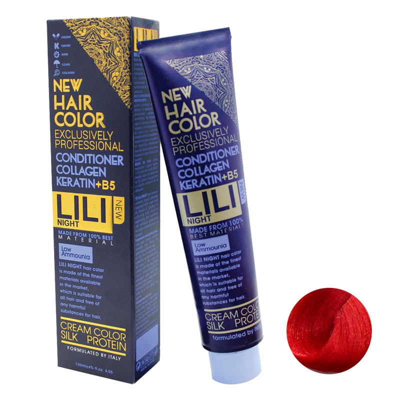 خرید و قیمت رنگ مو لی لی نایت مدل B5 شماره PR6 حجم 120 میلی لیتر رنگ قرمز اسکارلتی