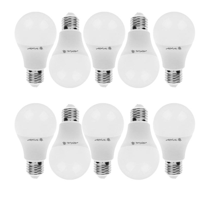 لامپ ال ای دی 9 وات پارس شعاع توس مدل حبابی پایه E27 بسته 10 عددی