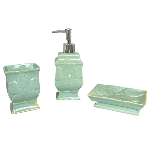 ست سرویس بهداشتی 3 پارچه مادام کوکو مدل Menthe