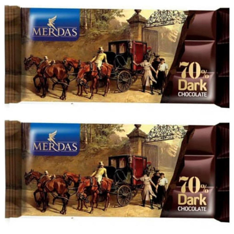 شکلات تابلت تلخ 72 درصد مرداس- 65 گرم بسته 2 عددی