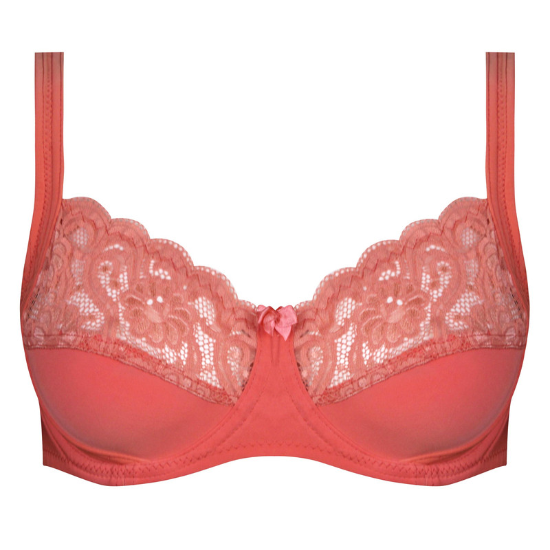 سوتین زنانه اما مدل فنردار دانتل کد 4921-3100 رنگ گلبهی