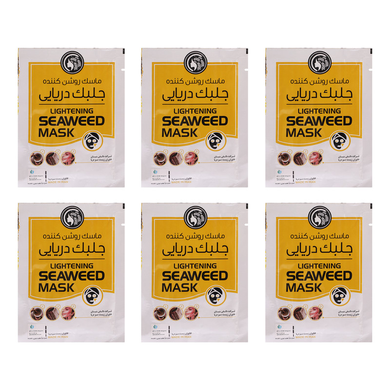 ماسک روشن کننده صورت دکتر عیدی آلگا مدل جلبک دریایی بسته 6 عددی