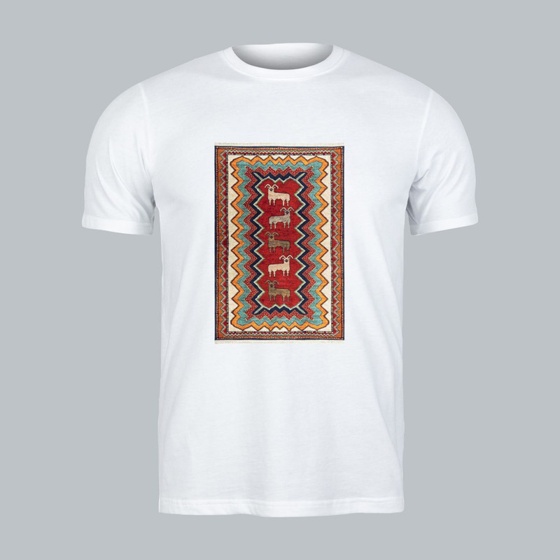 تی شرت آستین کوتاه مردانه مدل فرش قشقایی