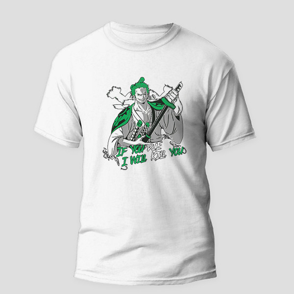 خرید و قیمت تی شرت آستین کوتاه پسرانه مدل انیمه ای وان پیس شخصیت زورو کد anm140