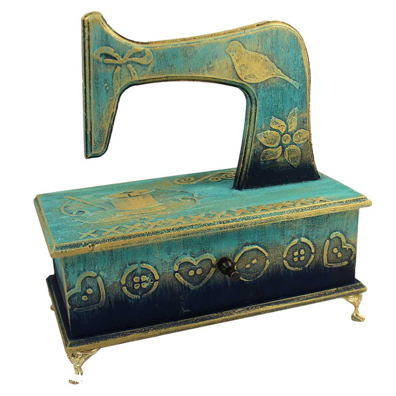 جعبه نخ و سوزن مدل چرخ خیاطی