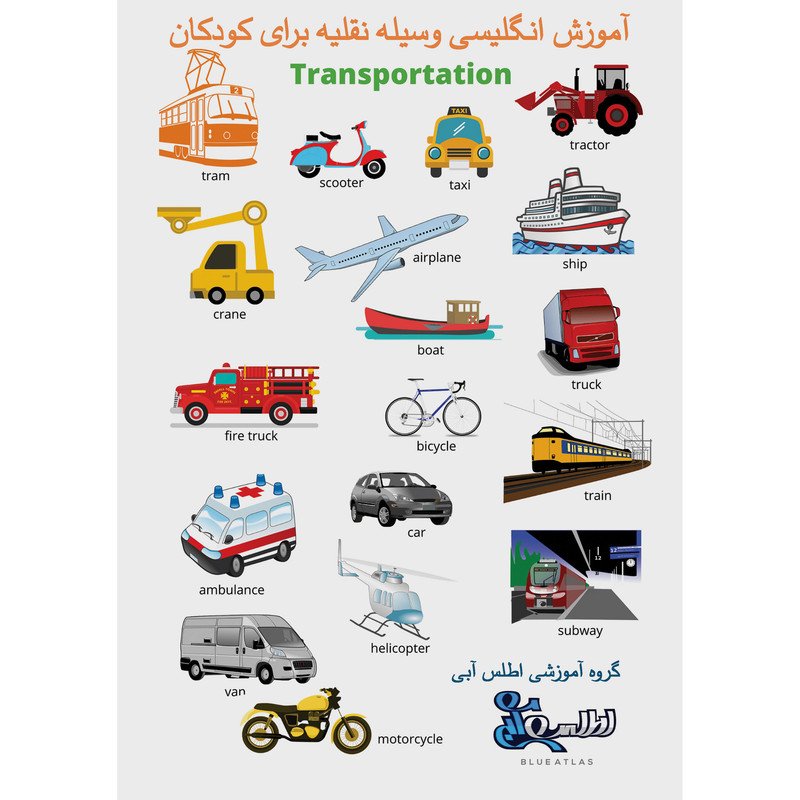 بازی آموزشی انگلیسی اطلس آبی مدل وسیله نقلیه کد TE1002