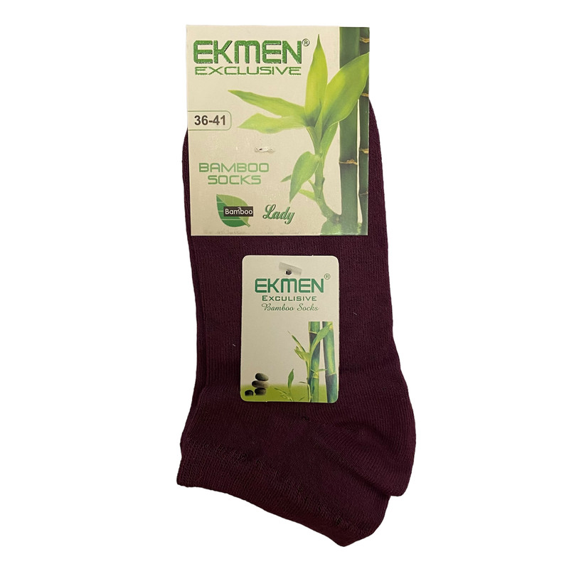 جوراب ساق کوتاه زنانه جوراب اکمن ترک مدل بامبو رنگ بنفش