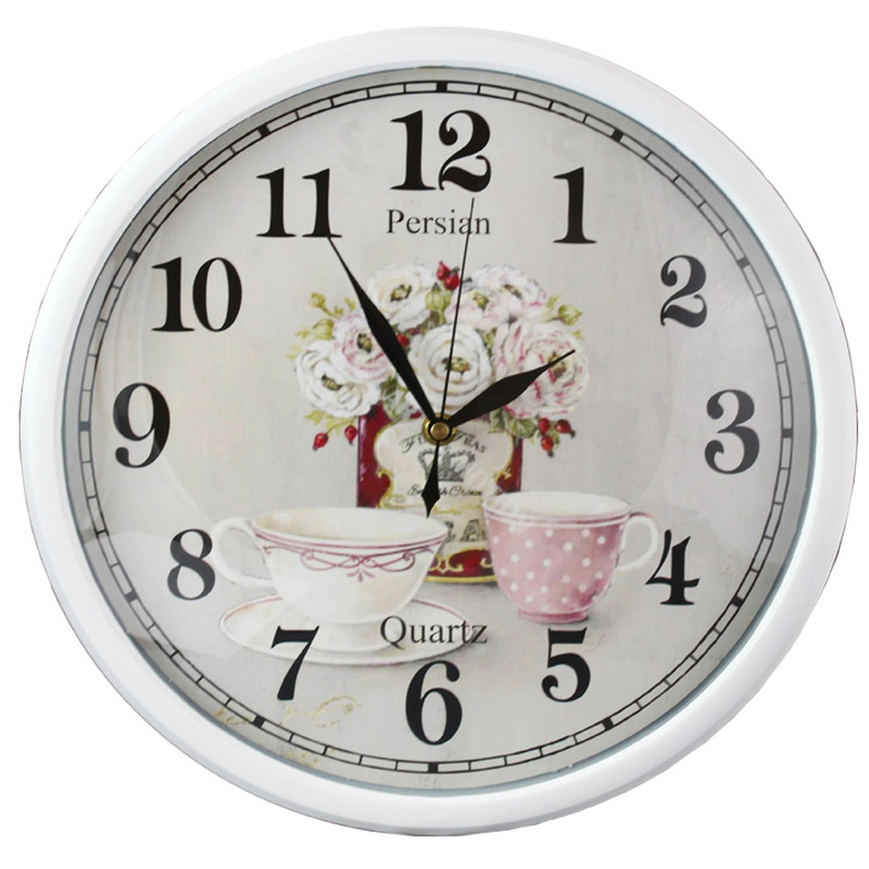 خرید و قیمت ساعت دیواری شیانچی طرح گل و فنجان کد 10010045