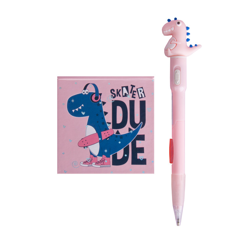 مداد نوکی 0.7 میلی متری مدل چراغ دار طرح دایناسور به همراه دفترچه یادداشت