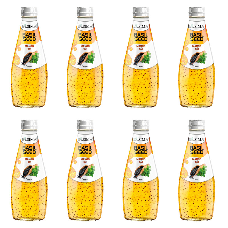 خرید و قیمت نوشیدنی تخم شربتی با طعم انبه السیما - 300 میلی لیتر بسته 8 عددی